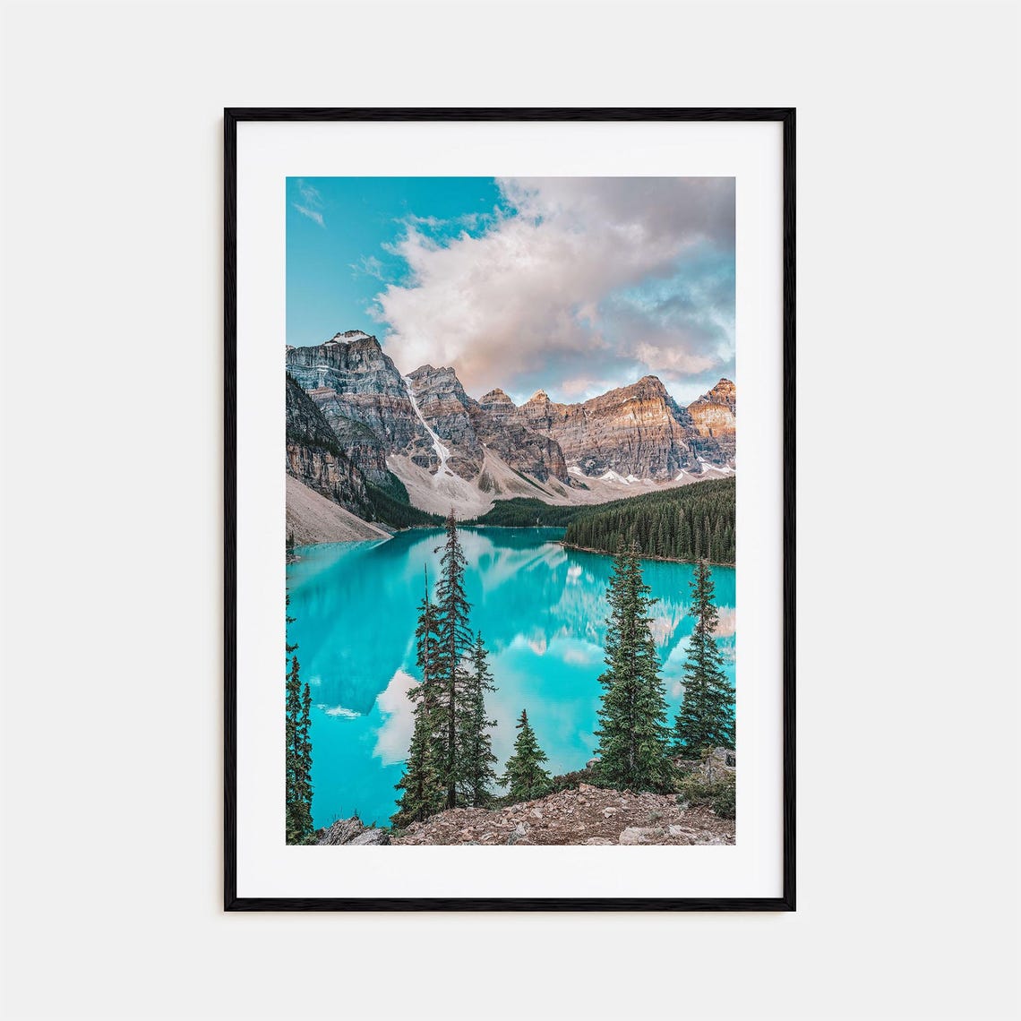 Canada Turquoise Alpine Lake Mountain Peaks Photo Art Poster
