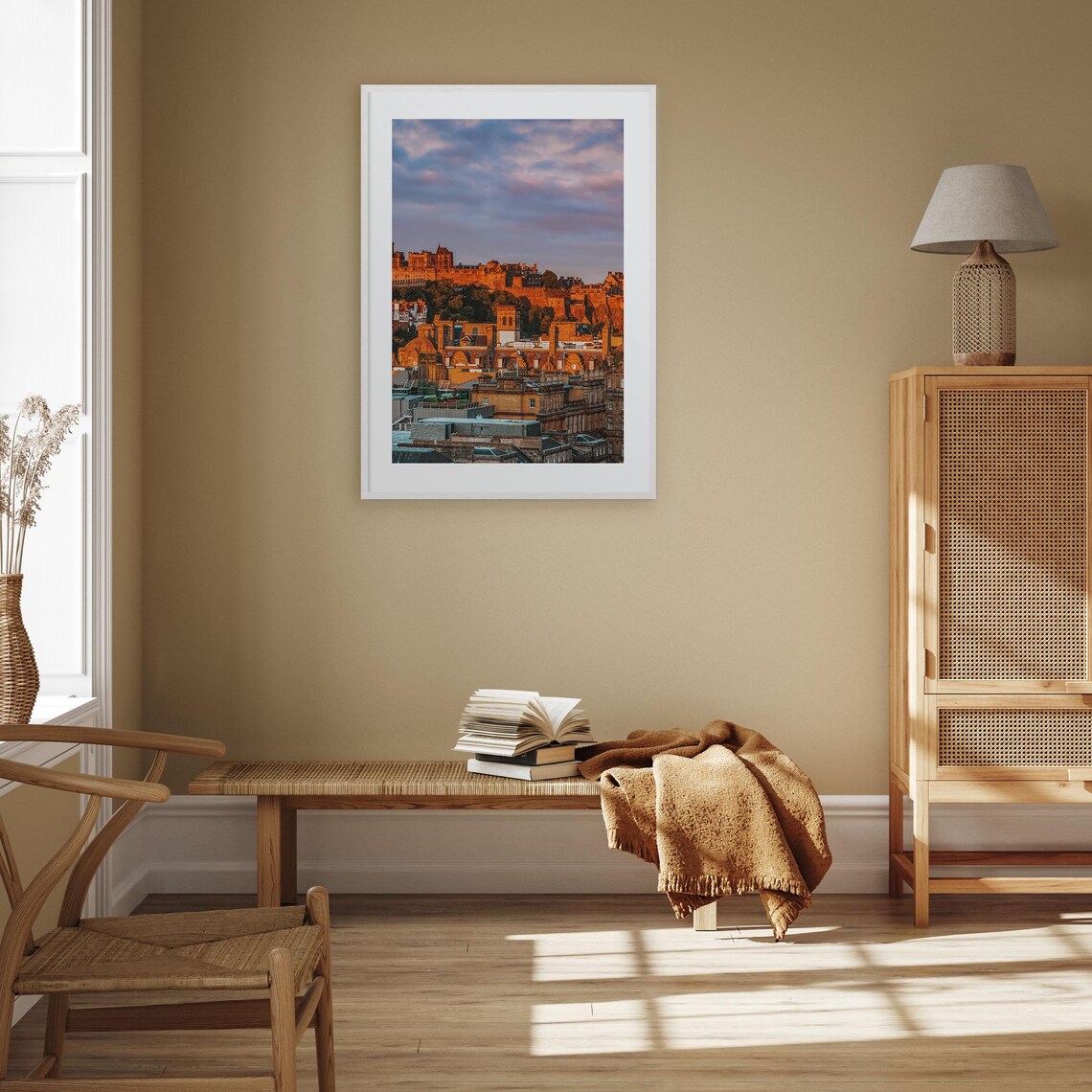 Edinburgh Scotland Castle Sunset Old Town Golden Light Photo Poster - Image 3