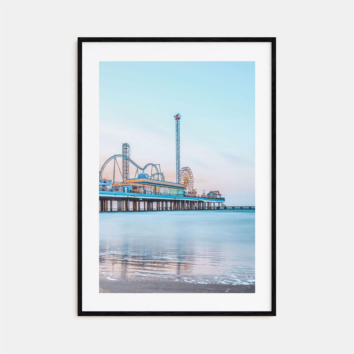 Galveston City Map Travel Poster, Colorful Decor