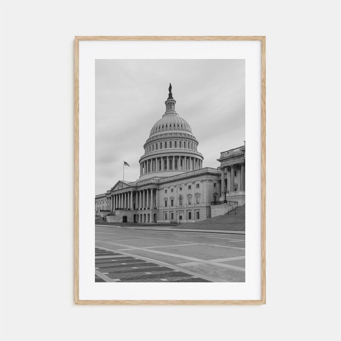 US Capitol Building Dome Washington DC Black White Photo Poster