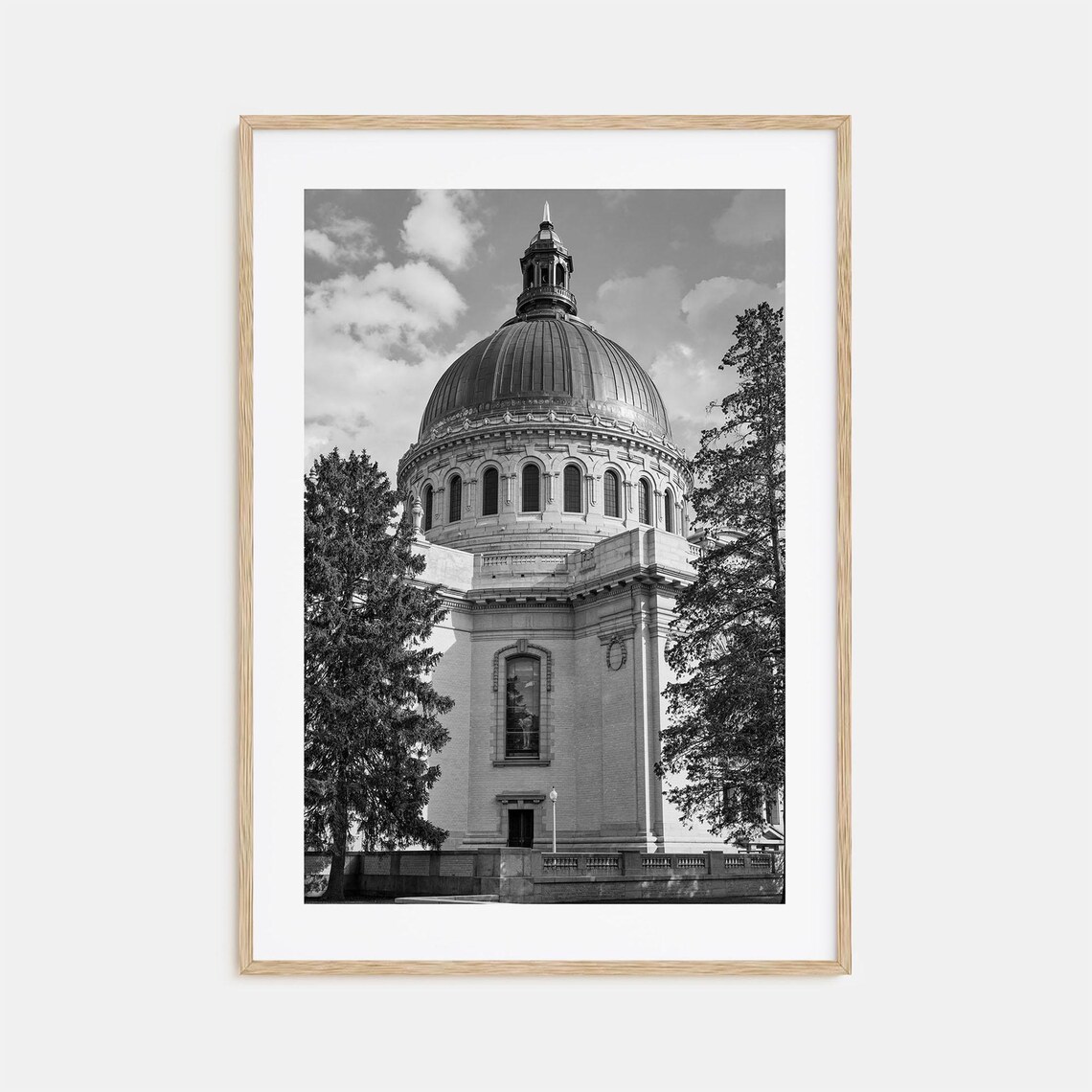Annapolis Naval Academy Chapel Dome Black and White Photo Poster