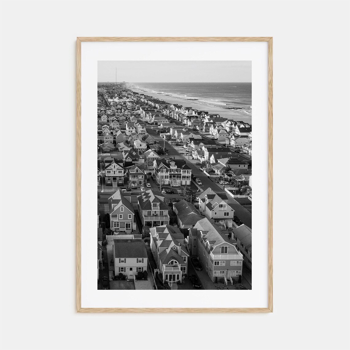 Jersey Shore Black And White Travel Map Poster