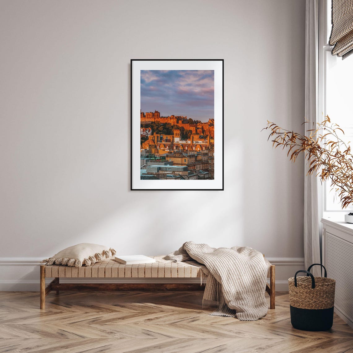 Edinburgh Scotland Castle Sunset Old Town Golden Light Photo Poster - Image 2