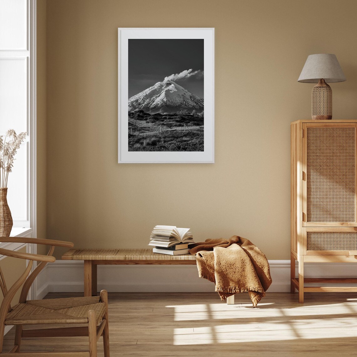Cotopaxi Volcano Snow Capped Peak Black And White Andes Poster - Image 3