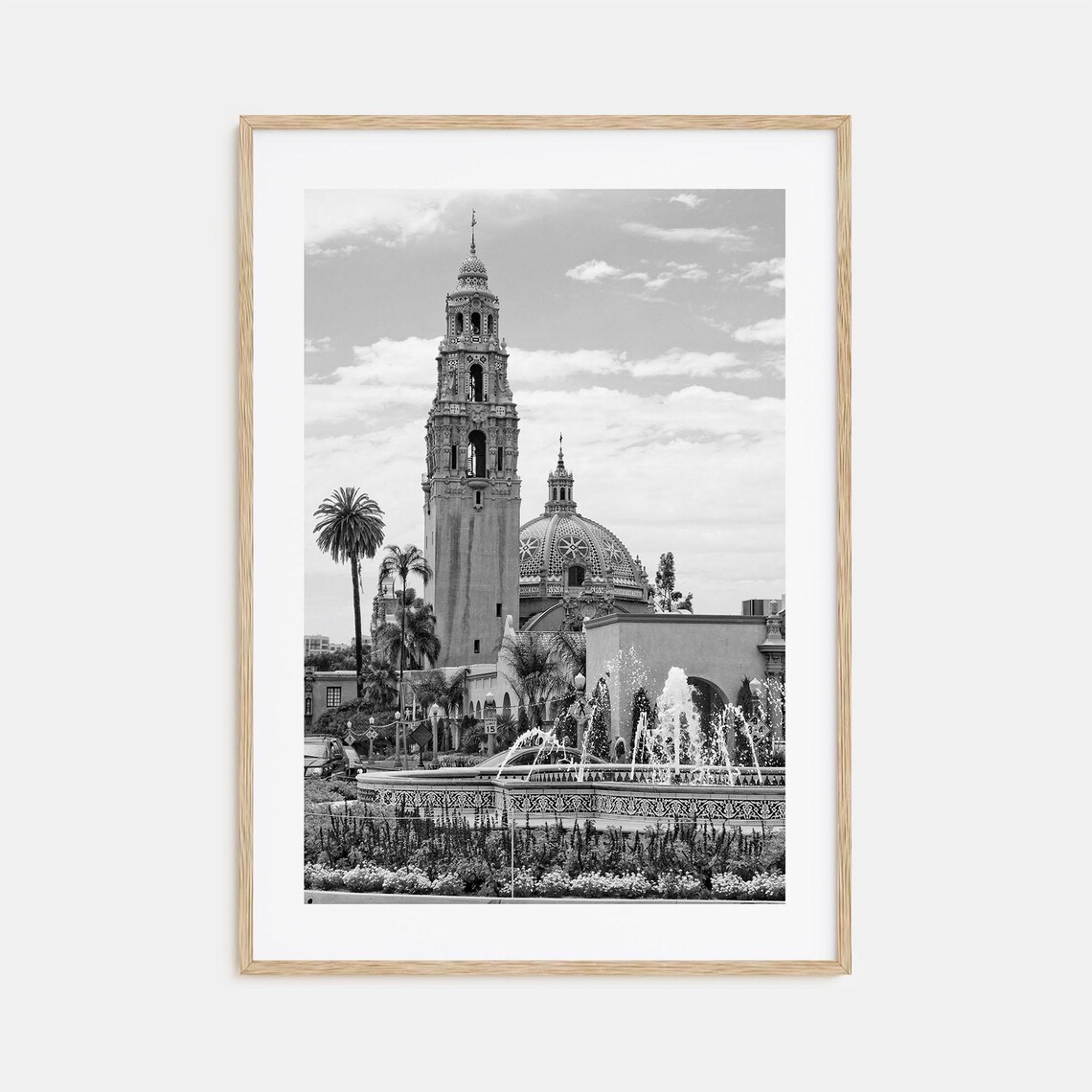 Balboa Park California Tower Black And White San Diego Poster