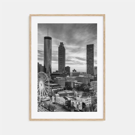 Atlanta Black And White Travel Poster, Photo Print