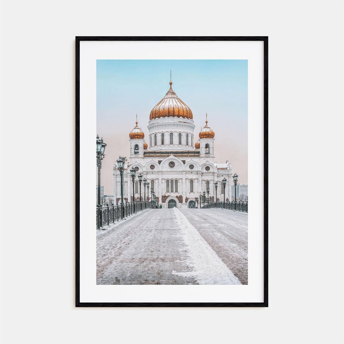 Moscow Cathedral of Christ the Saviour Winter Snow Photo Poster