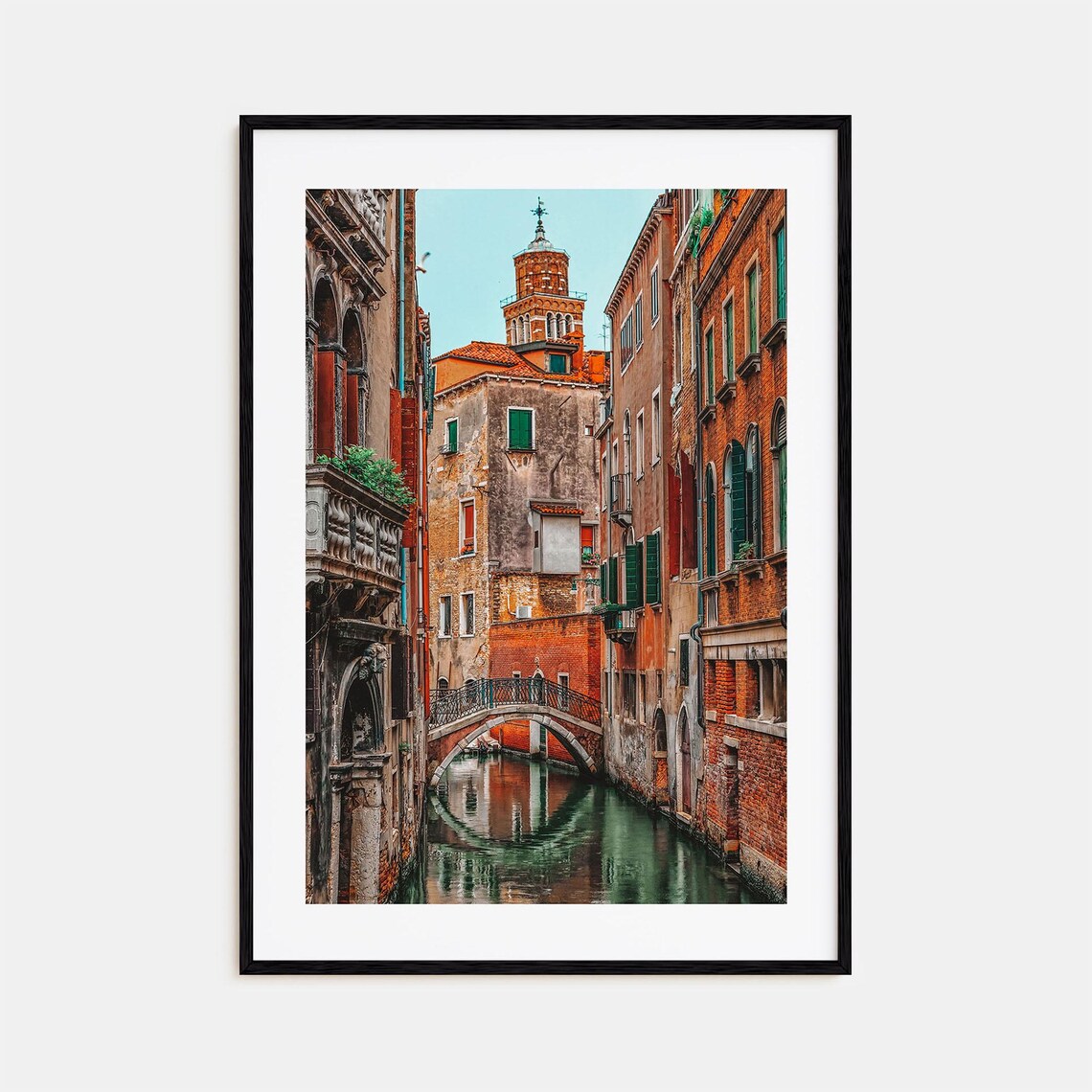 Venice Italy Canal Colorful Photo Poster Historic Bridge Waterway View