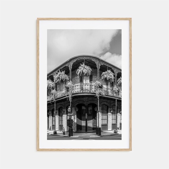 New Orleans Black and White Travel Poster, Photo Print