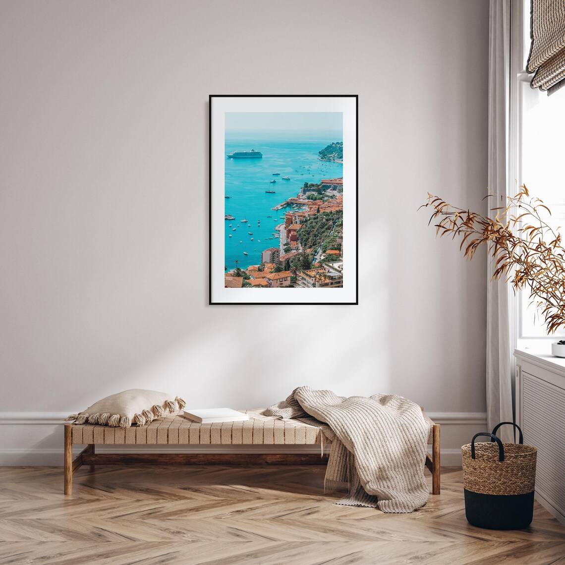 French Riviera Turquoise Bay Cruise Ship Coastal Town Travel Poster - Image 2