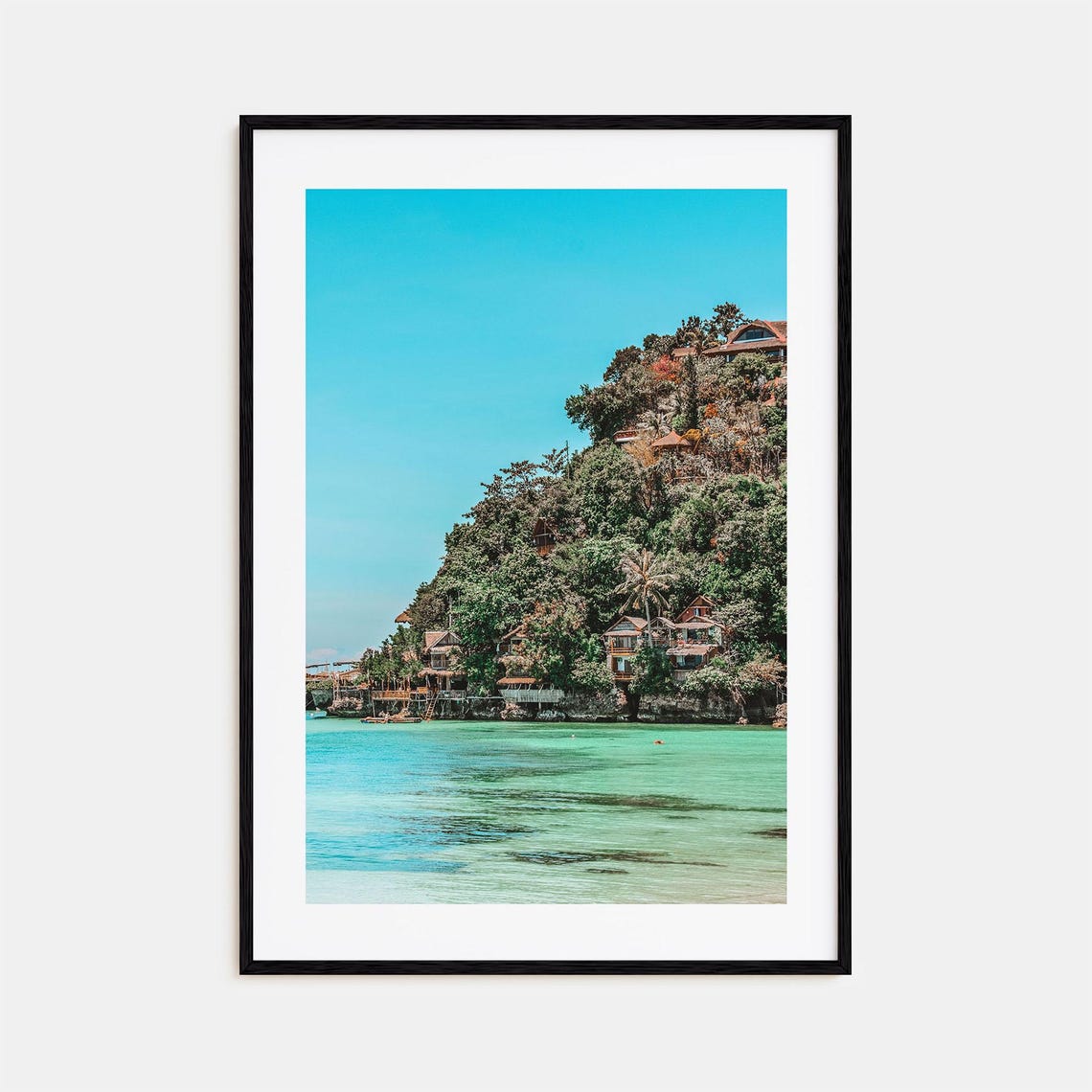 Boracay Philippines Poster Cliffside Villas Turquoise Sea View