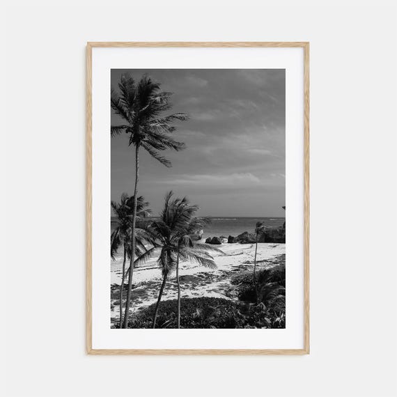 Barbados Black And White Travel Poster, Map Art