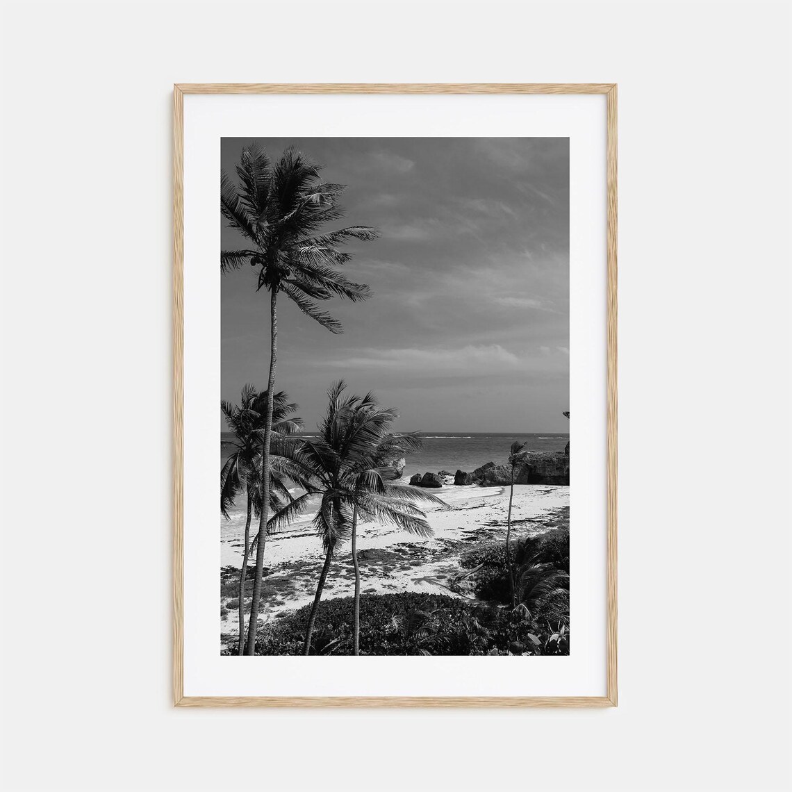 Barbados Black And White Travel Poster, Map Art
