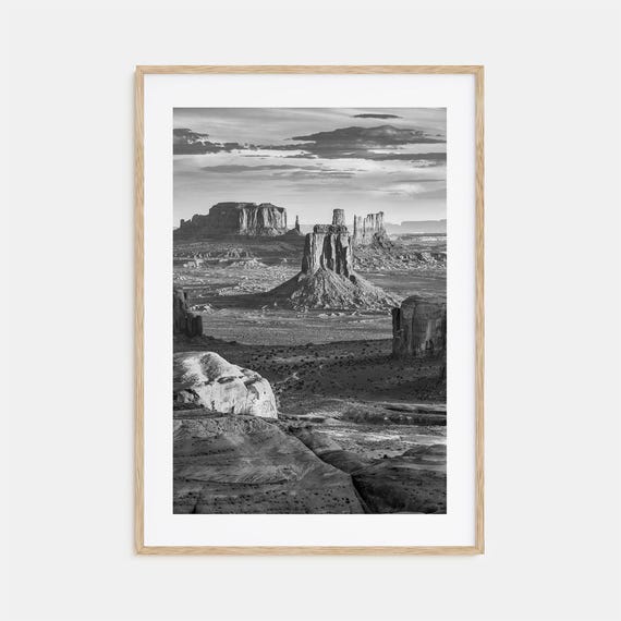 Arizona Black And White Travel Map Art Print