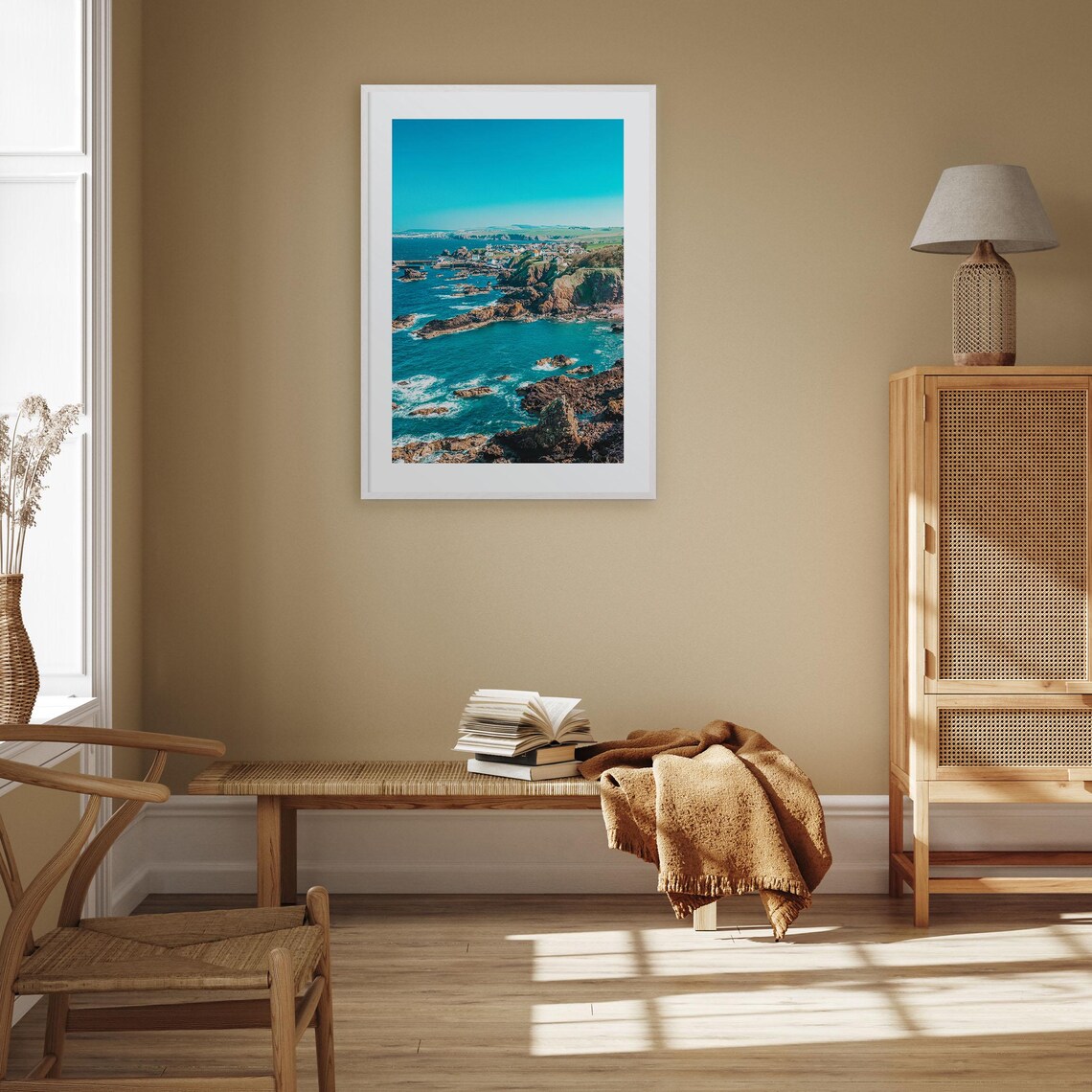 Scotland Rugged Coast Cliffs Turquoise Sea Fishing Village Poster - Image 3