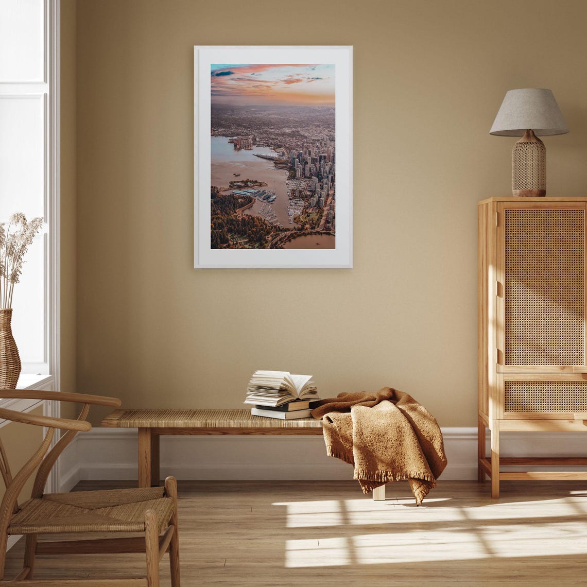 Vancouver Canada Harbour Aerial View at Sunset With Marinas Poster - Image 2