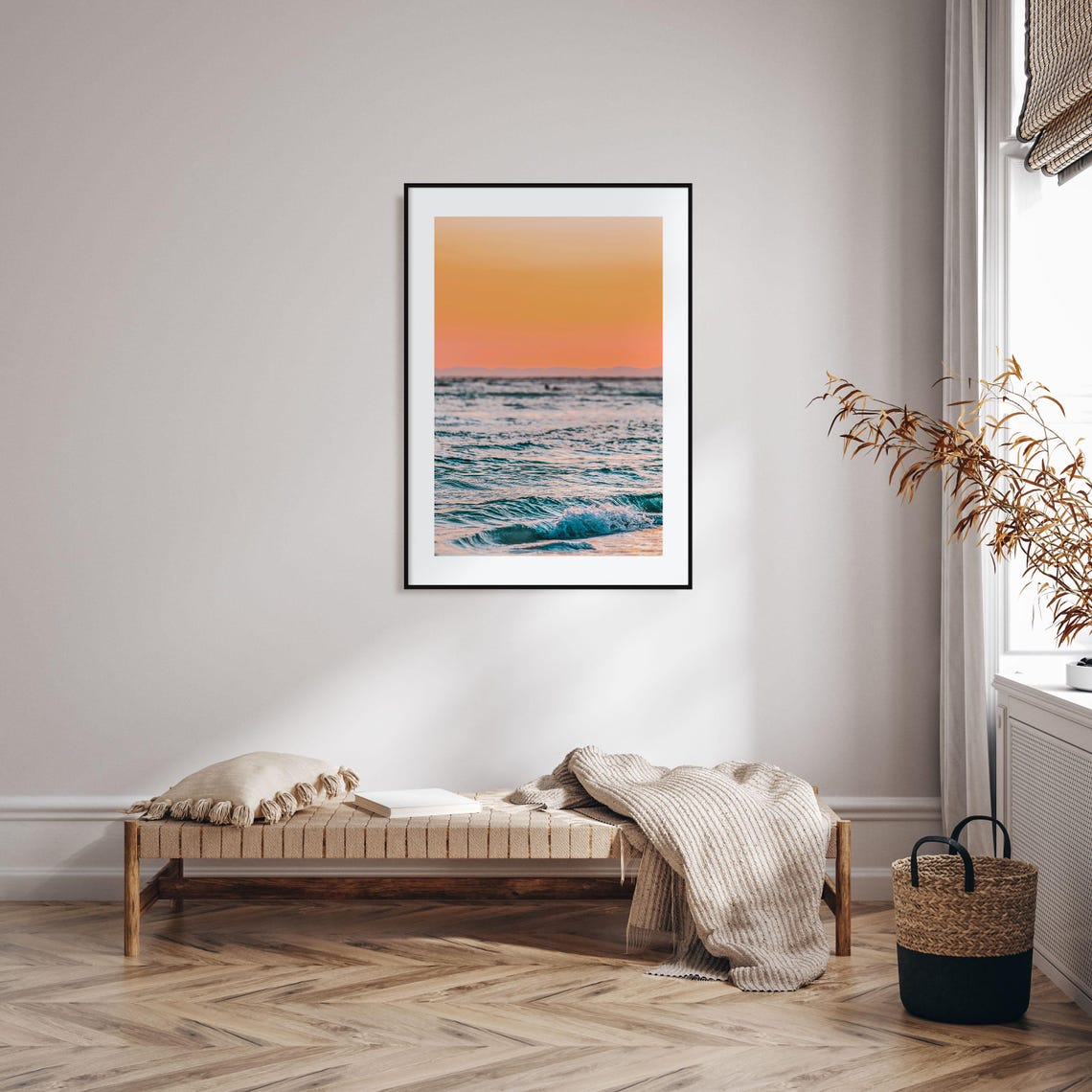 Sarasota Beach Sunset Waves Orange Sky Ocean Surf Shore Poster - Image 2