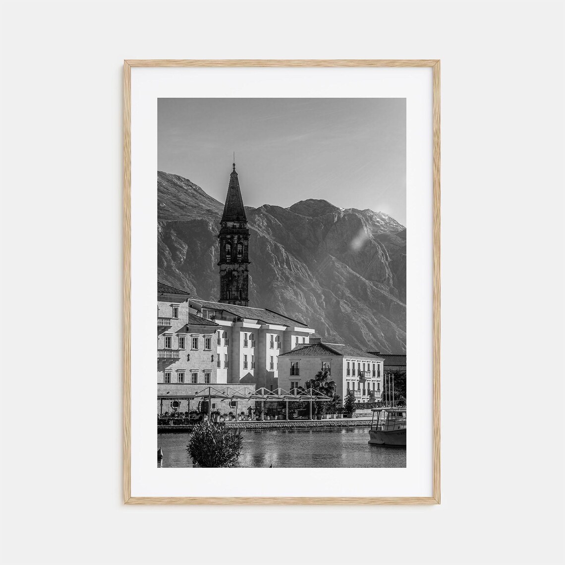 Kotor Black and White Travel Poster, Wall Art Print