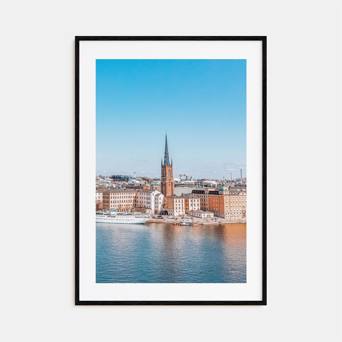 Stockholm Sweden Harbor Riddarholmen Church Spire Photo Poster