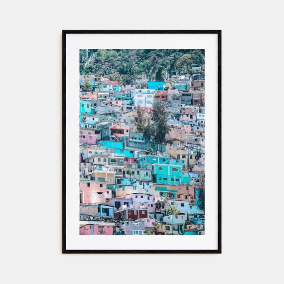Haiti Travel Poster, Colorful Street Map Art Print