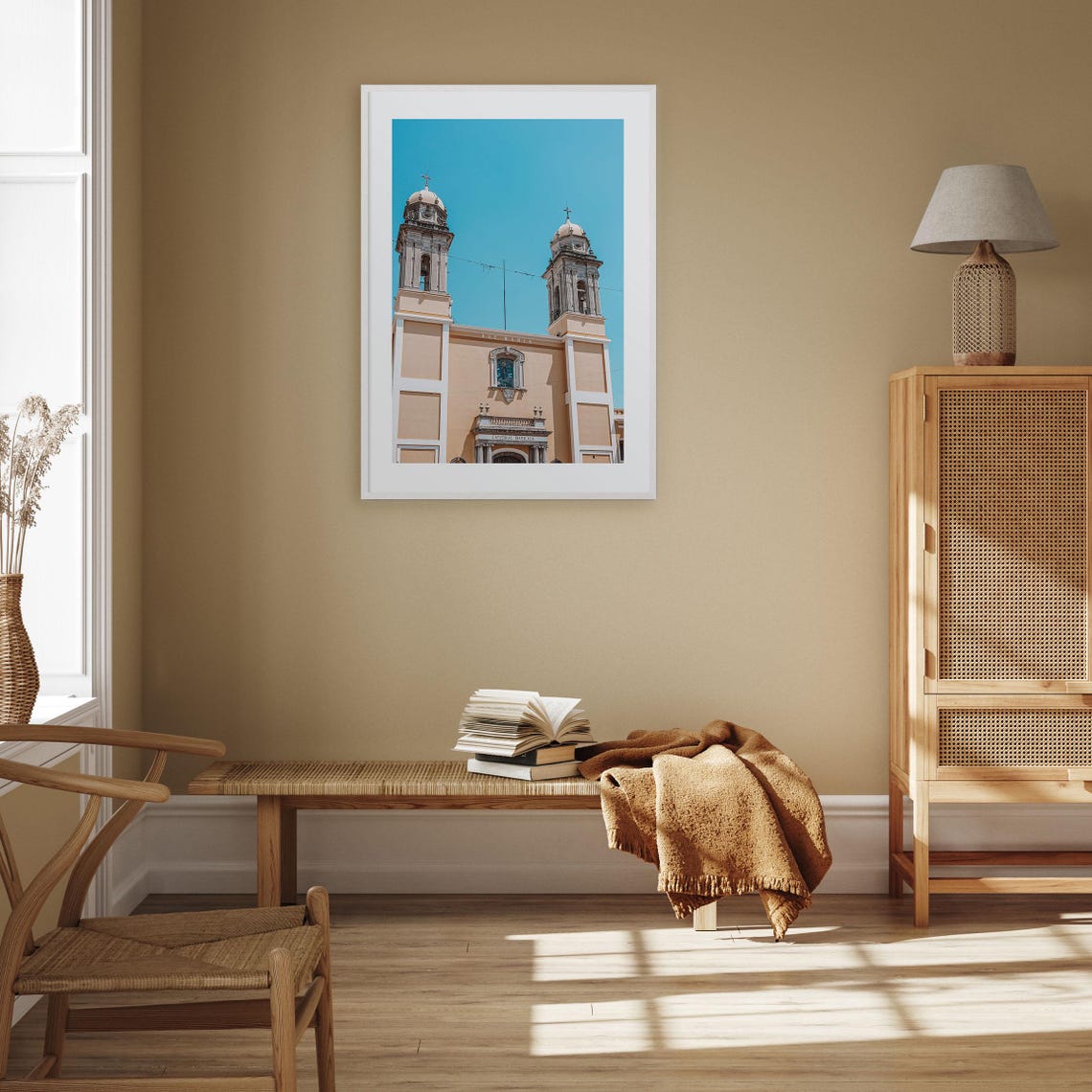 Colima Cathedral Basilica Twin Towers and Pastel Facade Poster - Image 3