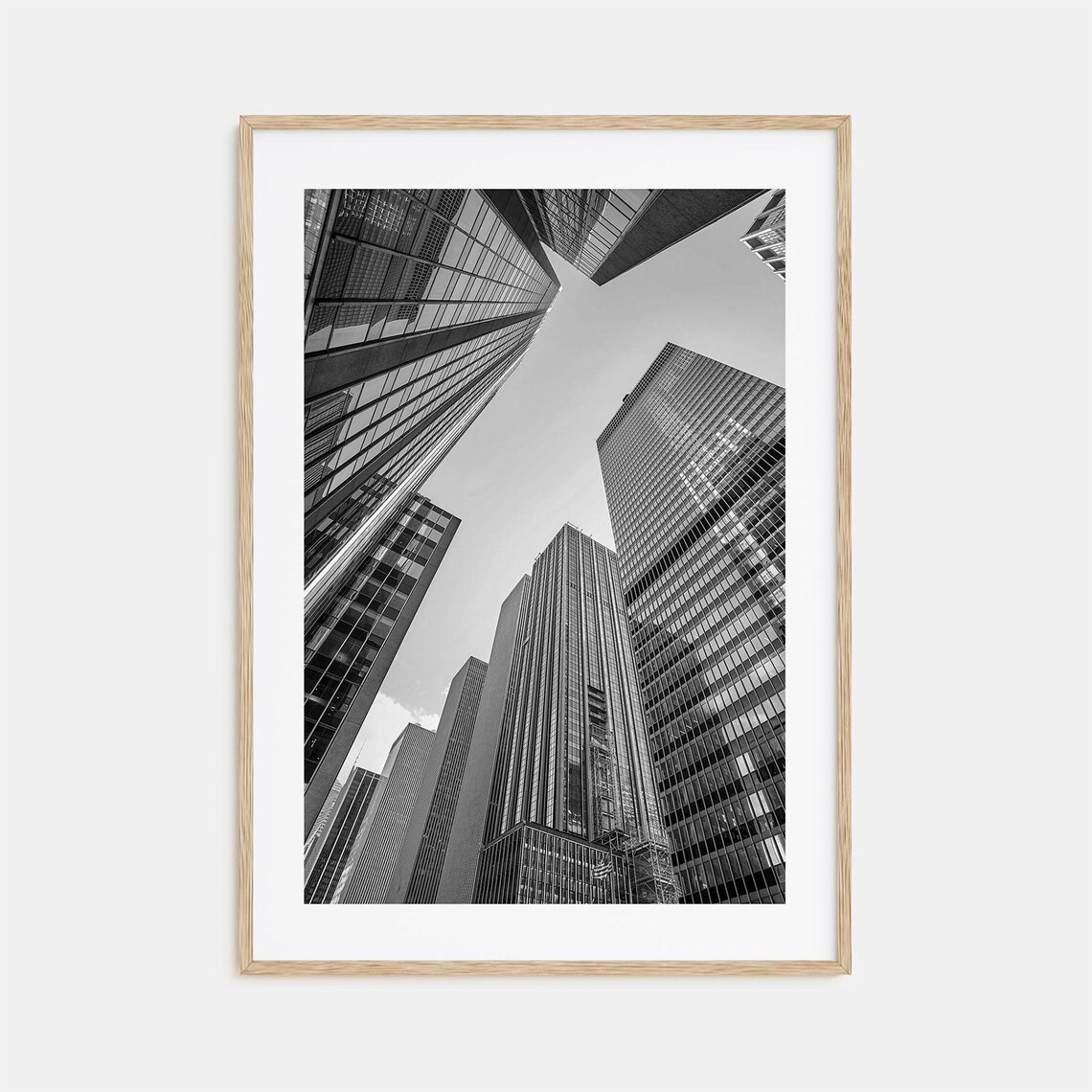 Manhattan New York Skyscrapers Black And White Upward Poster