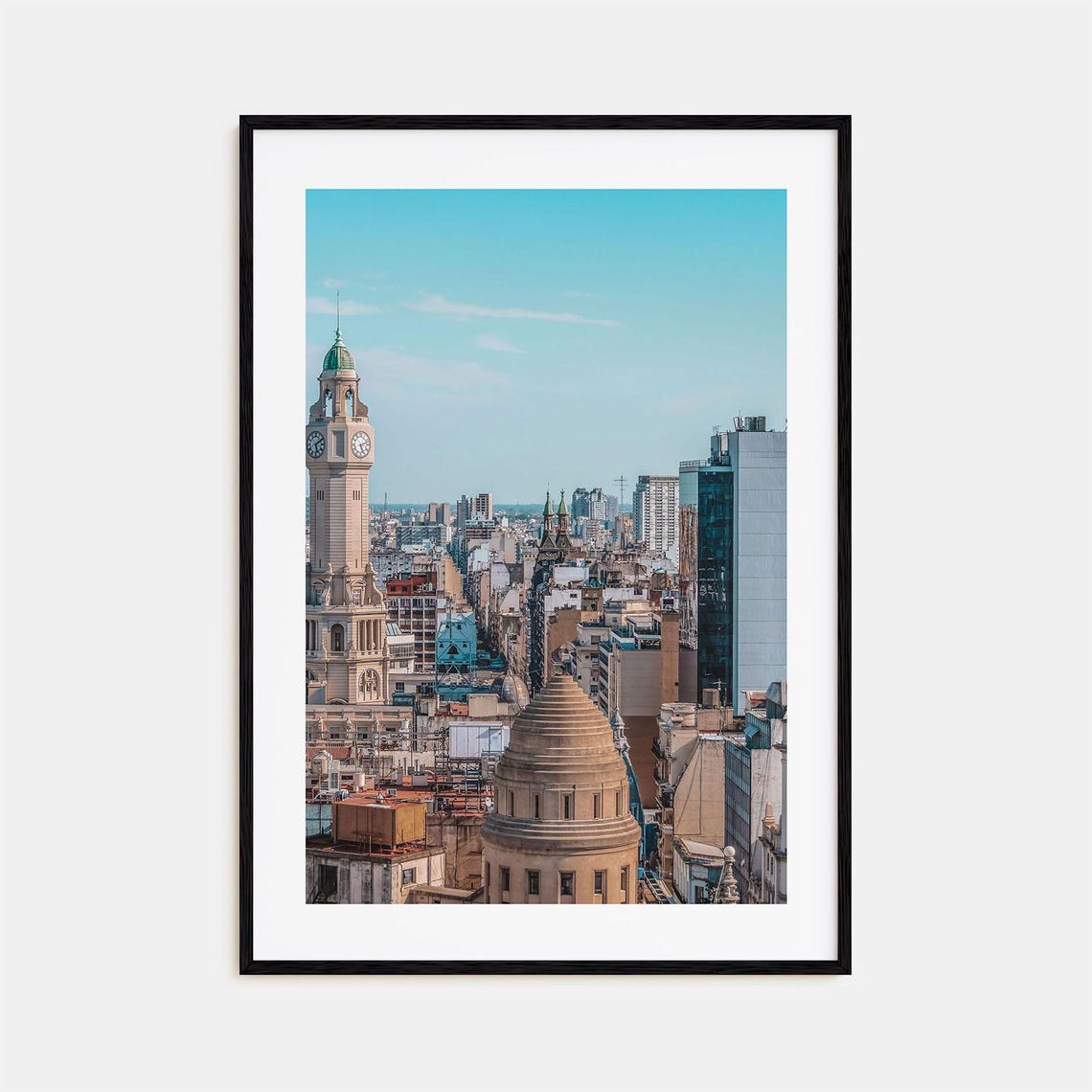 Buenos Aires Clock Tower Skyline Colorful Photography Poster