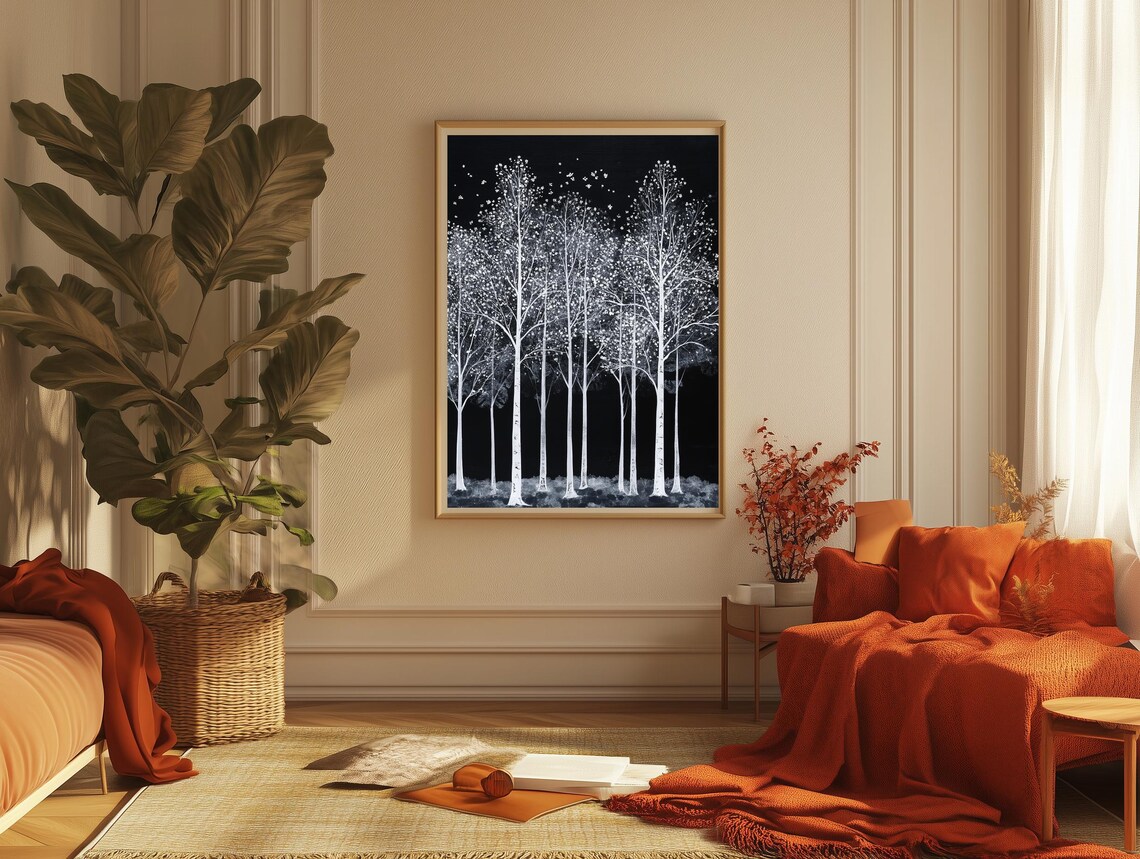 Botanical Wall Print Moody Vintage Wall Art Dark Botanical Floral Print Autumn Decor - Image 2
