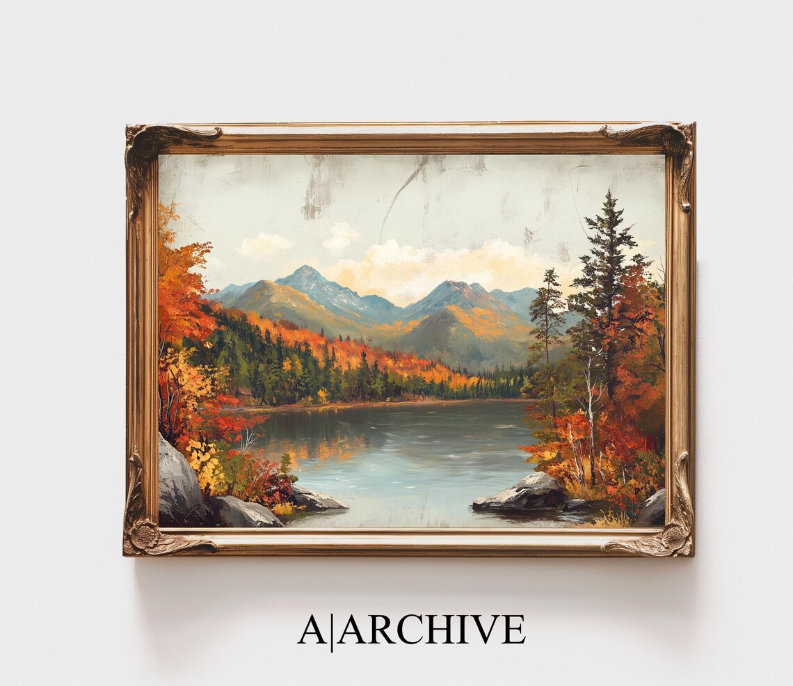 Rustic Fall Decor, Vintage Rustic Landscape