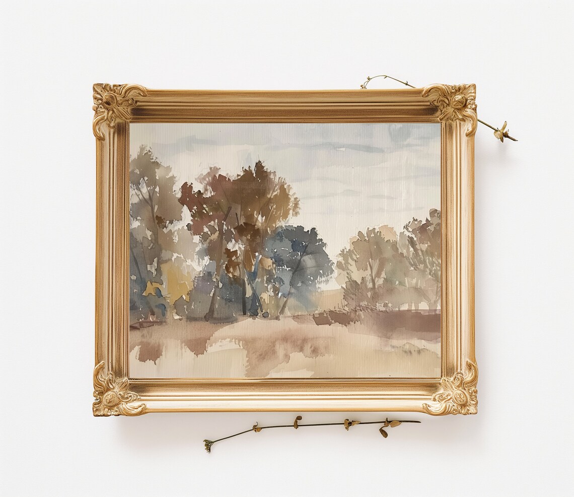 Antique Rustic Landscape Vintage Wall Art Print - Image 3