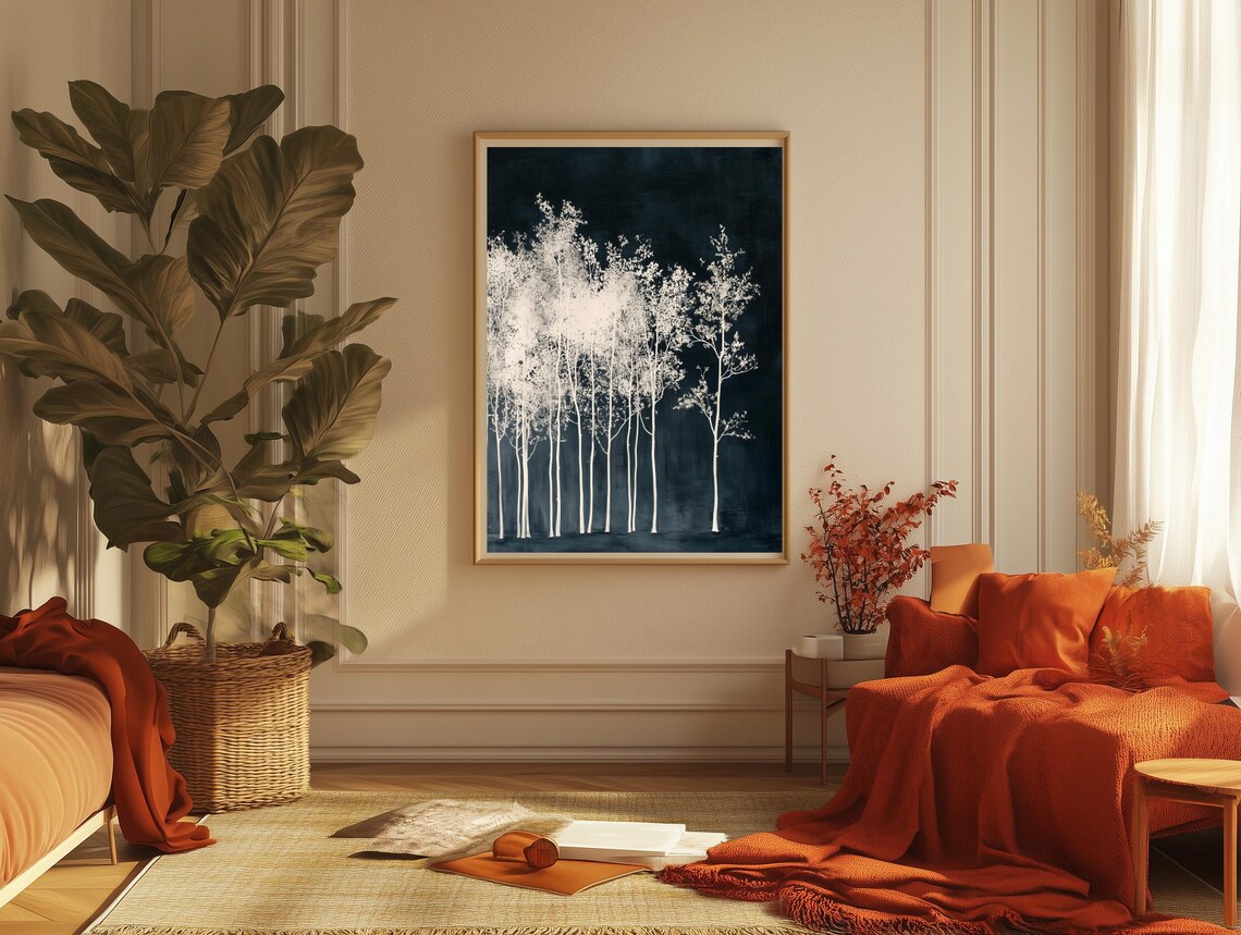 Moody Fall Print Vintage Black Floral Decor Dark Botanical Wall Art Moody Fall Print - Image 2