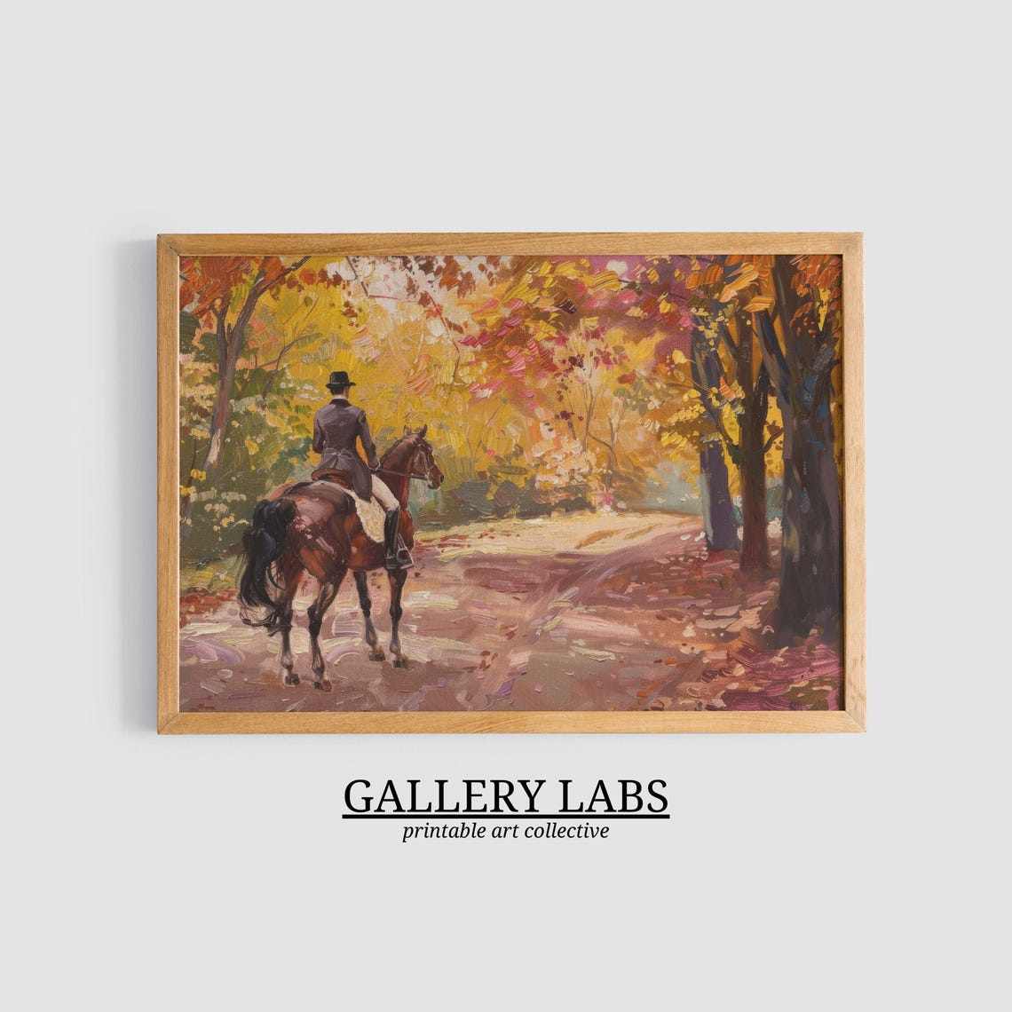 Chestnut Horse Portrait Warm Autumn Equestrian Stable Art Print - Image 3