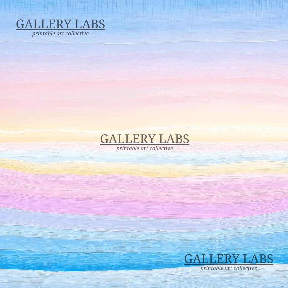 Pastel Ocean Sunset Stripes Blue Pink Waves Seascape Travel Poster - Image 4