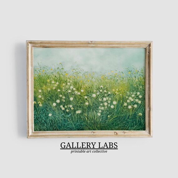 Wildflower Meadow Field Impressionist Oil Painting Spring Art Poster