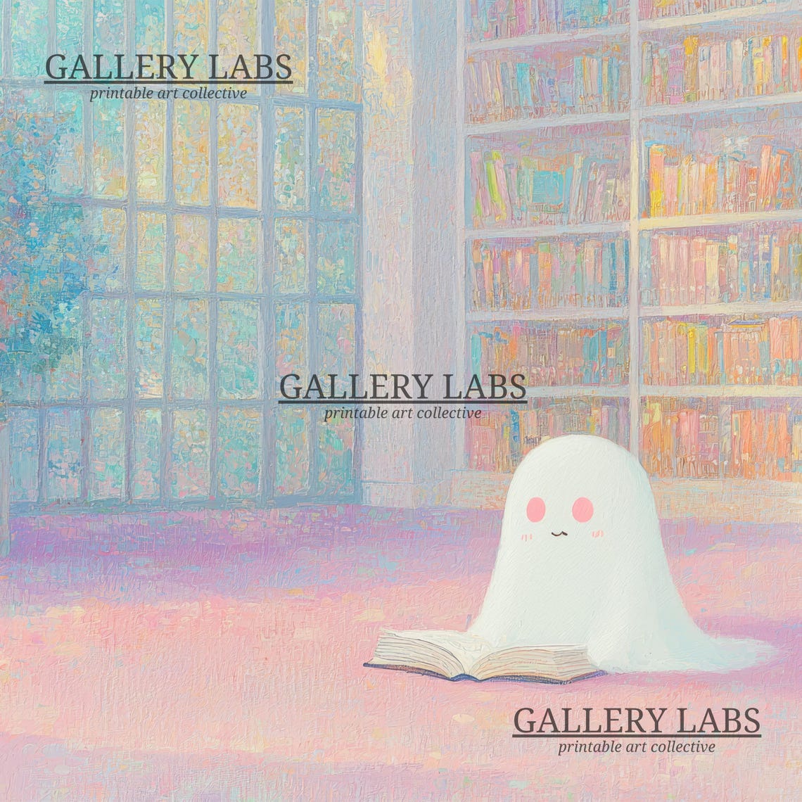 Pink Library Ghost Print Girly Halloween Cute Spooky Decor Pink Halloween Wall Art Girls Room Decor - Image 4