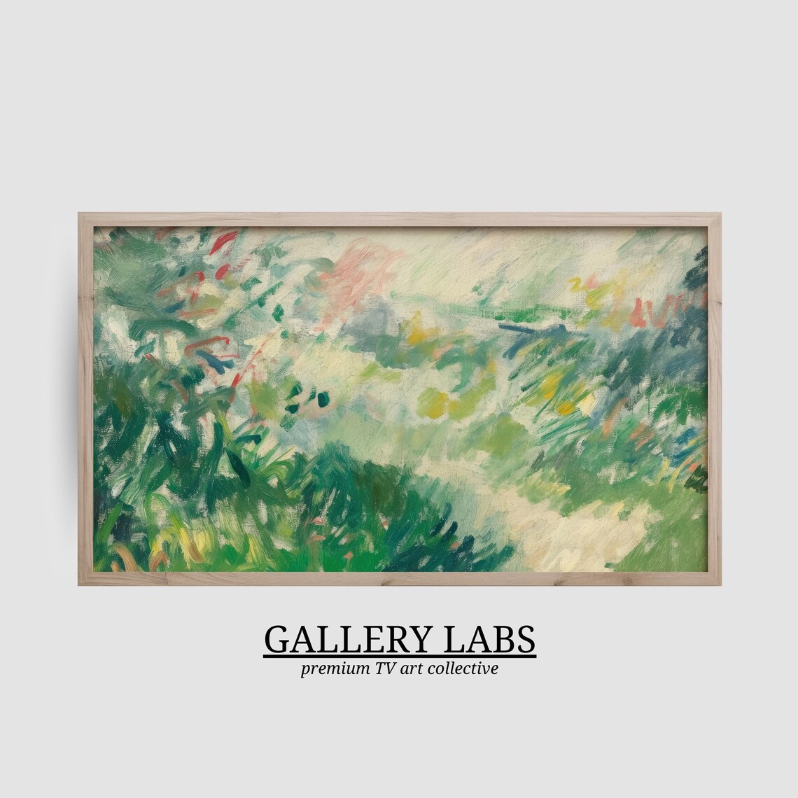 Abstract Spring Wildflower Painting Impressionist Green Botanical Wall Art Poster - Image 2