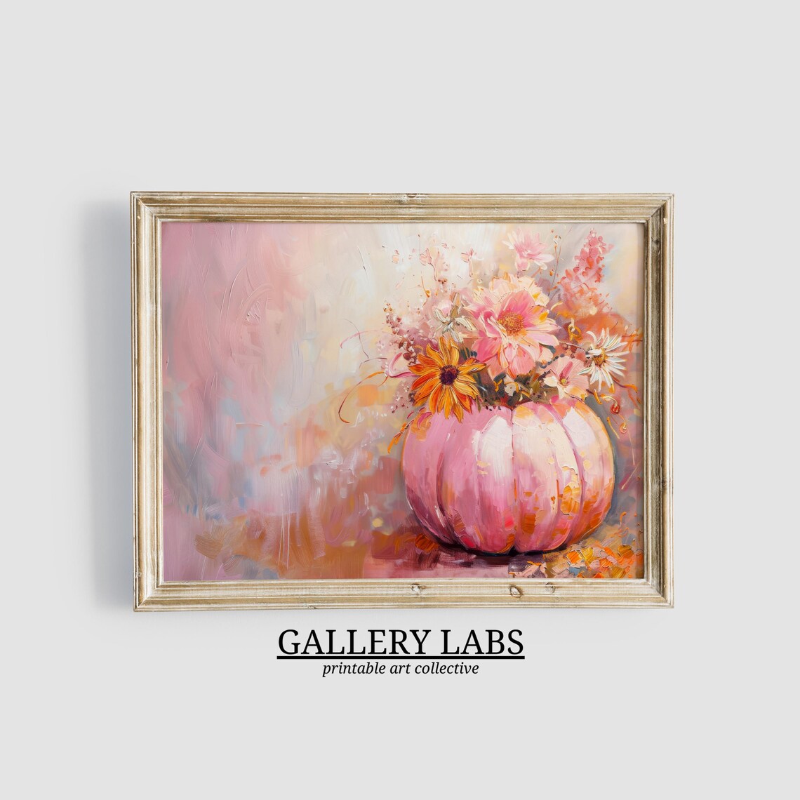 Pumpkin Decor Fall Art Print, Maximalist Autumn