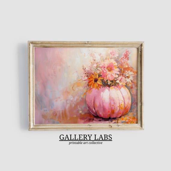 Pumpkin Decor Fall Art Print, Maximalist Autumn