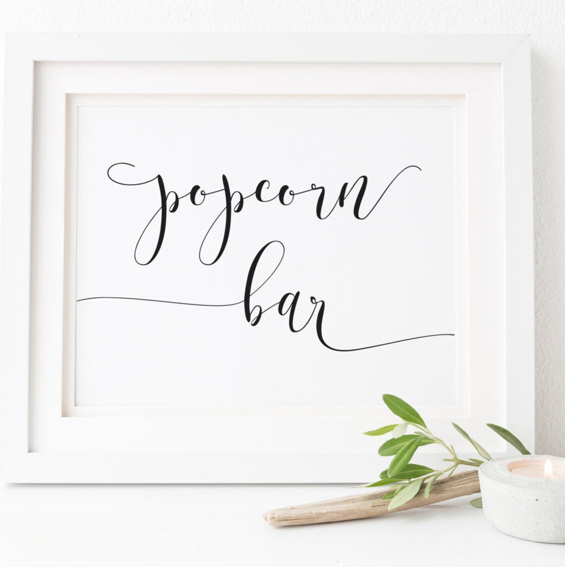 Popcorn Bar Sign Wedding Table Signs Art Print