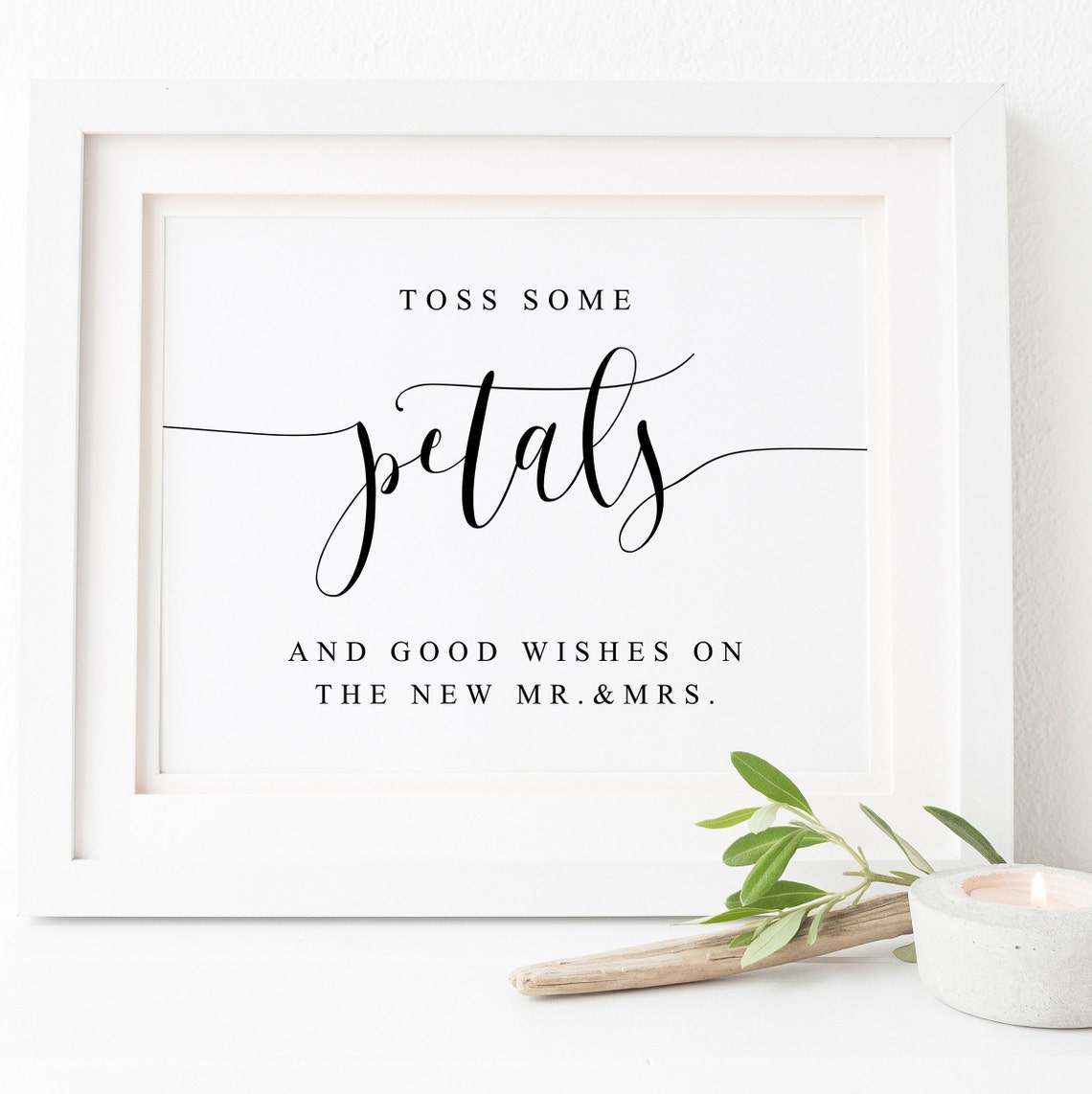 Toss Some Petals Wedding Send Off Sign Good Wishes Mr And Mrs Poster