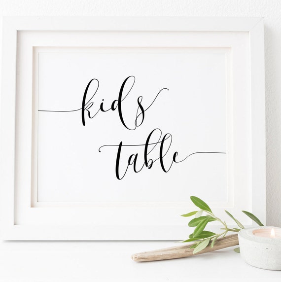 Kids Table Wedding Reception Sign Art Print