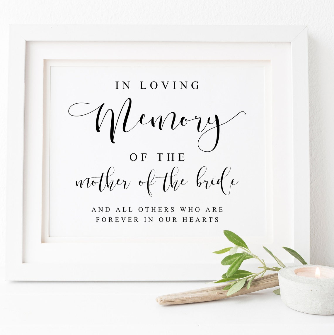 In Loving Memory Mother Of The Bride Wedding Remembrance Sign Poster