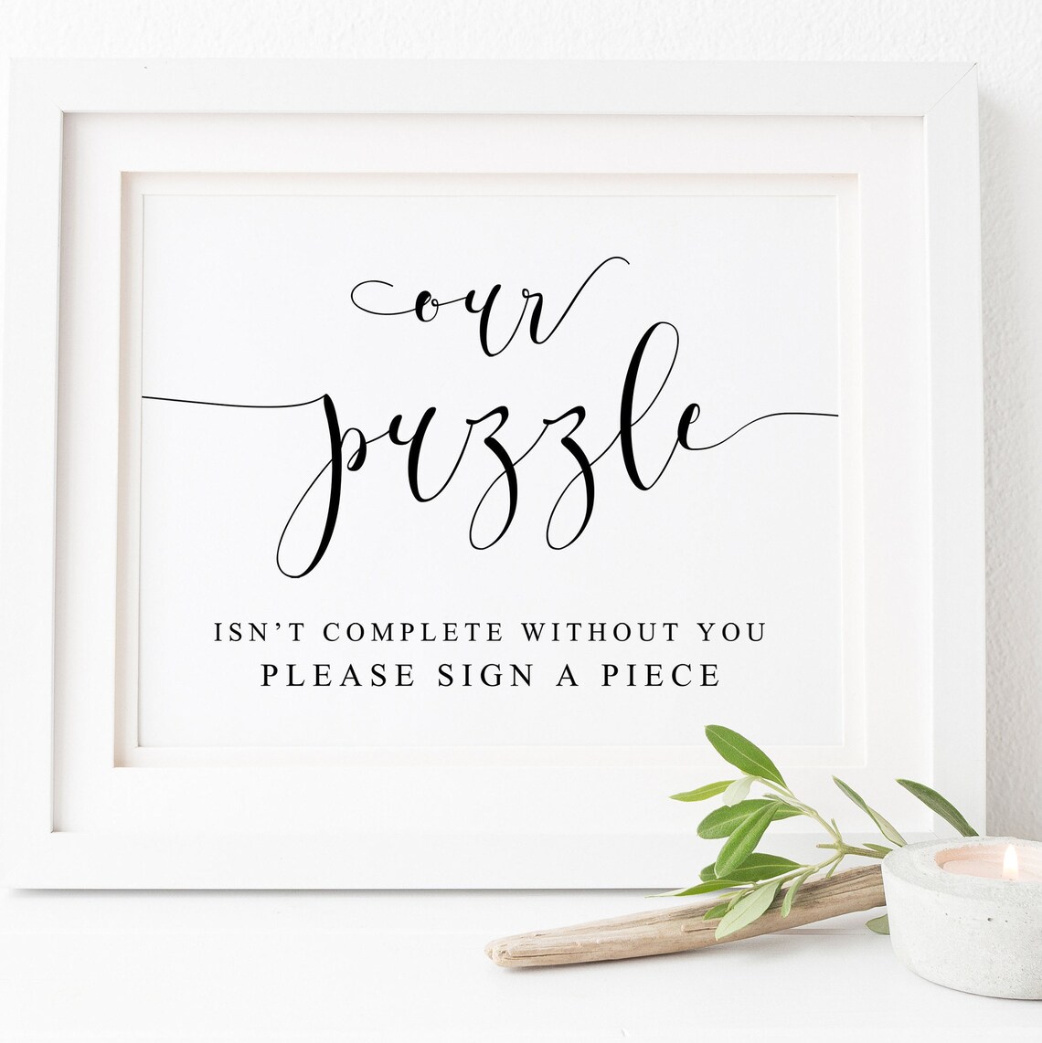 Puzzle Piece Guestbook Sign, Wedding Love Wall Art Print