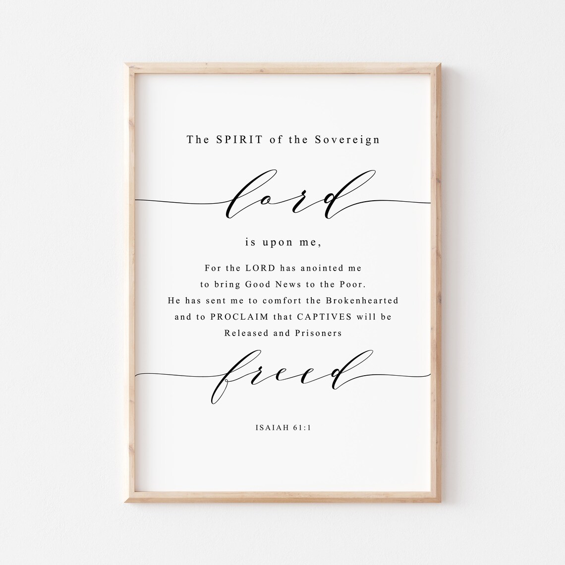 Isaiah 61:1 Scripture Print, Christian Wall Art
