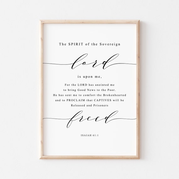 Isaiah 61:1 Scripture Print, Christian Wall Art