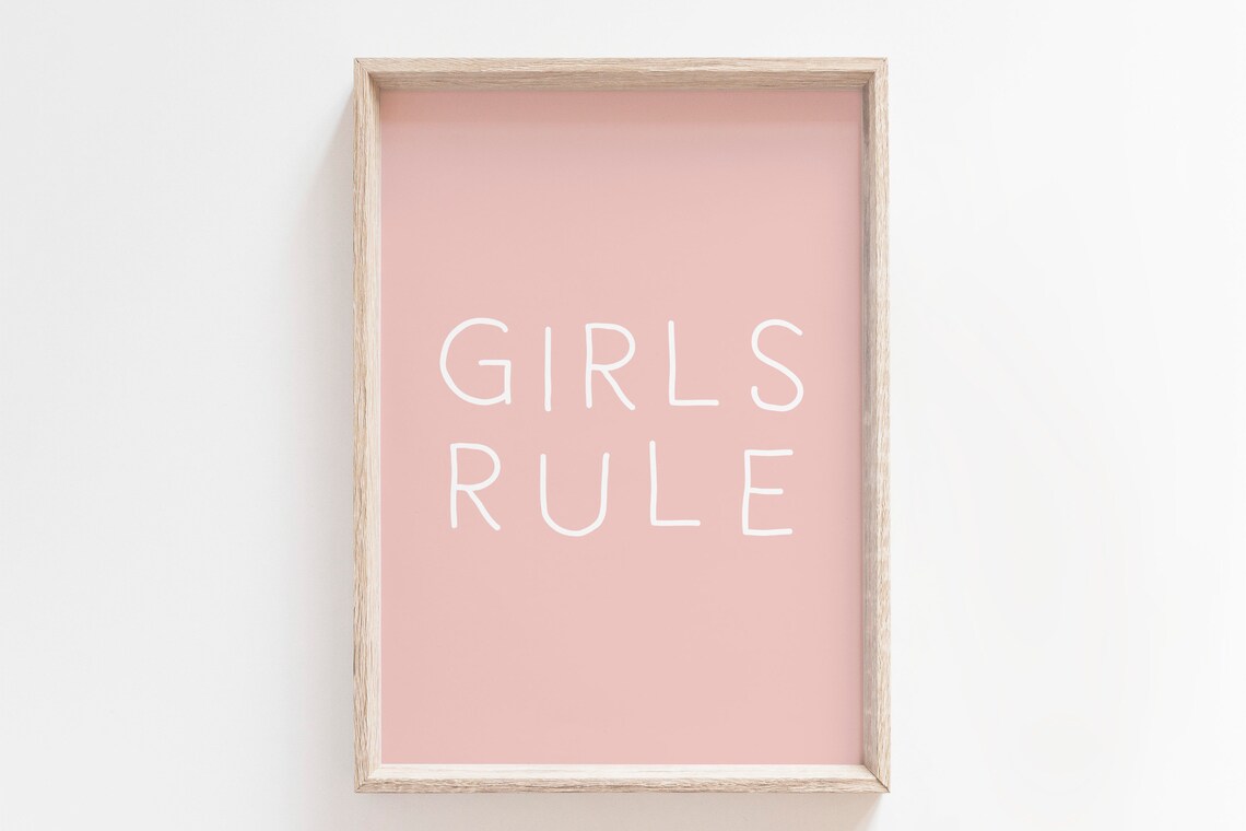 Girls Rule Nursery Wall Art Print, Kids Decor