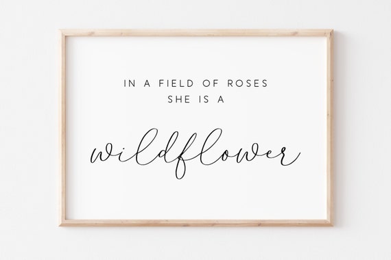 Wildflower Girl Nursery Art Print, Rose Field