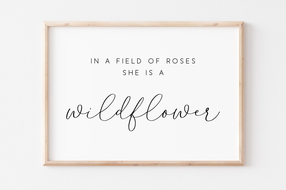 Wildflower Girl Nursery Art Print, Rose Field