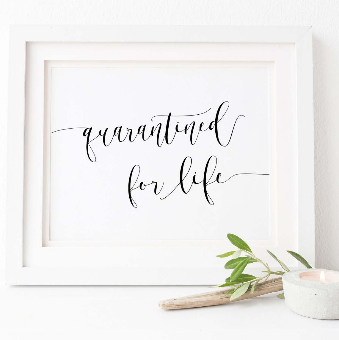 Quarantined for Life Funny Couples Lockdown Wedding Sign Poster