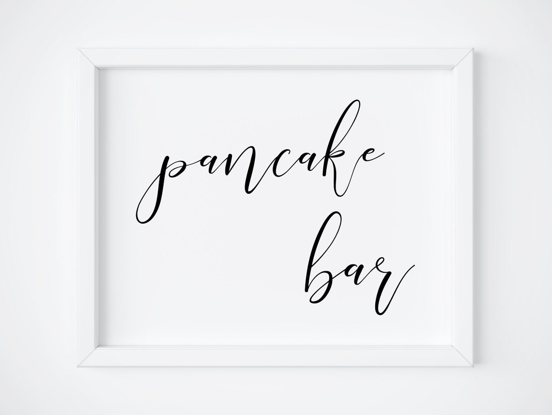 Pancake Bar Wedding Breakfast Sign Minimalist Script Wall Poster